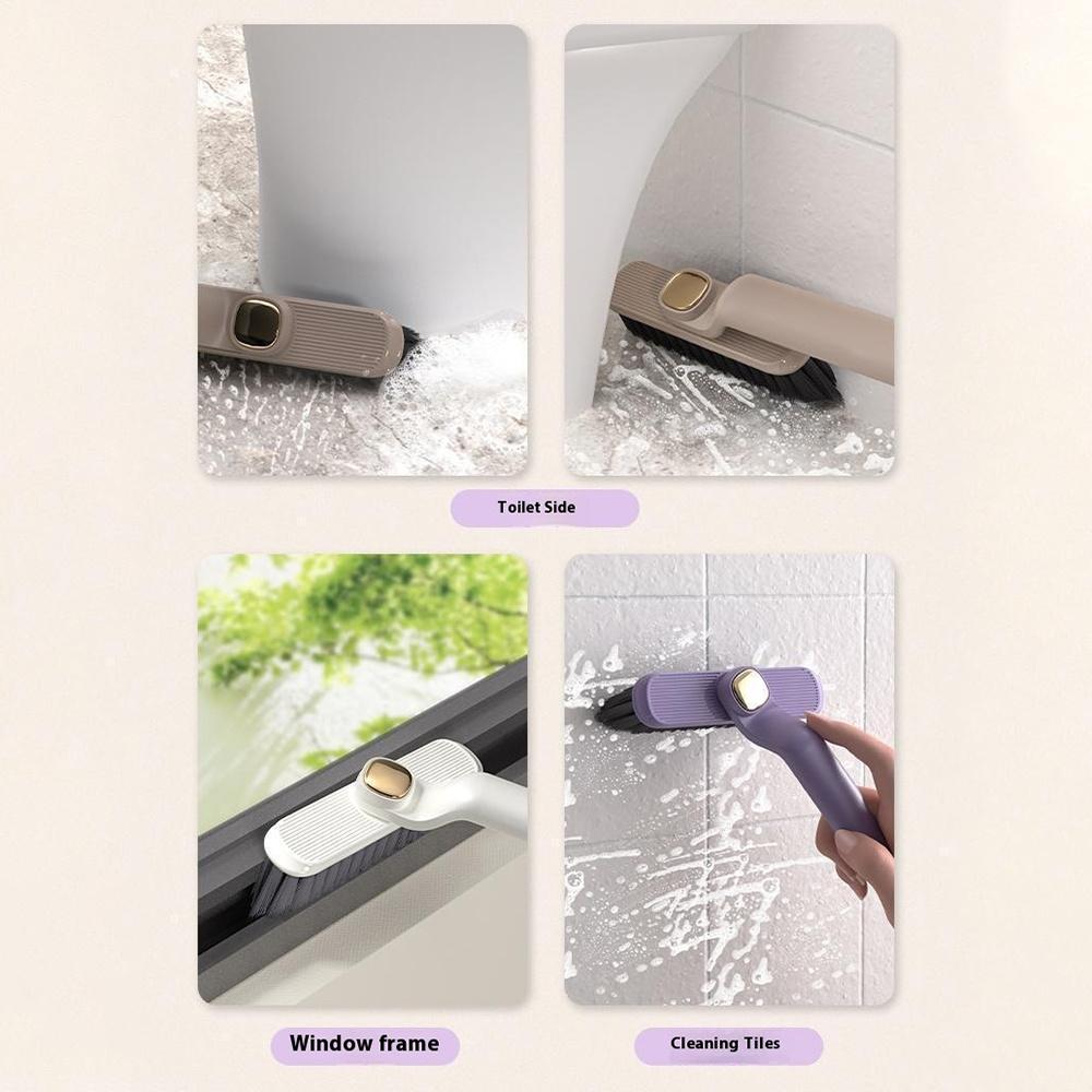 Rotating Cleaning Brush Hard Bristle Bathroom Tile Scrubber Floor Wall Crevices Grout Cleaning Brush