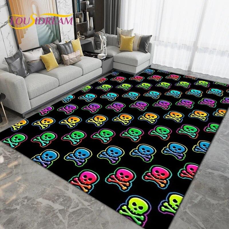 Gothic Witchcraft Skull Skräck Area Matta,Mattmatta för Vardagsrum Sovrumssoffa,Kök Badrum Dörrmatta Halkfri Golvmatta Present
