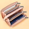 Double Zipper Long Wallet For Women Simple Female Purses Coin Purse Card Holder Fashion Retro Large Capacity