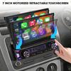 1Din 7'' MP5 Radio Player FM AM RDS Automatic Retractable Screen Wireless Carplay Android Auto Multimedia USB Type-C Car Stereo