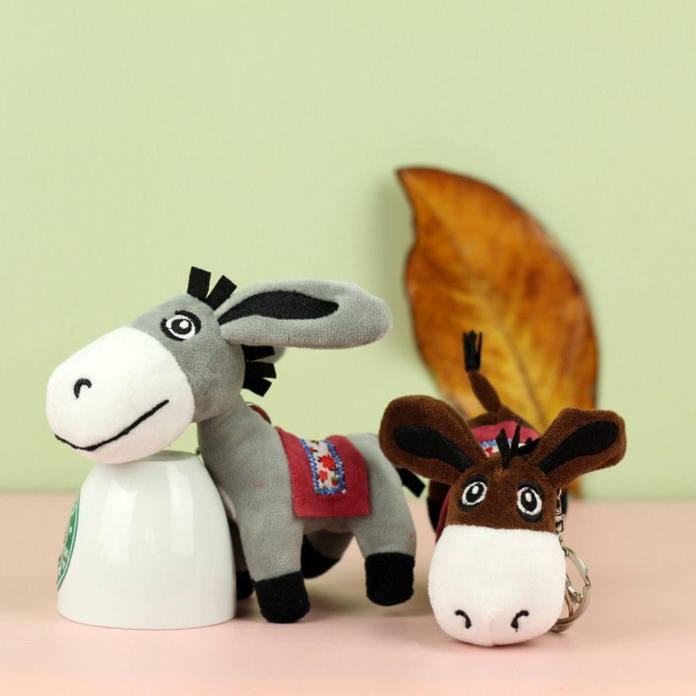 PP Cotton Mini Donkey Stuffered Dolls Soft Donkey Plush Toy  Hanging Ornaments
