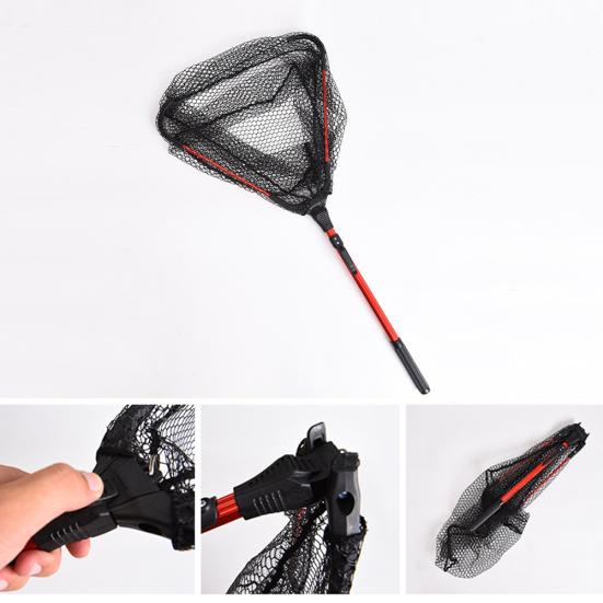 Foldable Aluminum Alloy Handle Fly Fishing Landing Net Catch Release Tackle