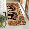 1Pcs Anti Fatigue Kitchen Rugs,Bohemian Elephant  Print Waterproof Non-Slip Thick Cushioned Kitchen Mat Heavy Duty Comfort Standing Mat for Kitchen