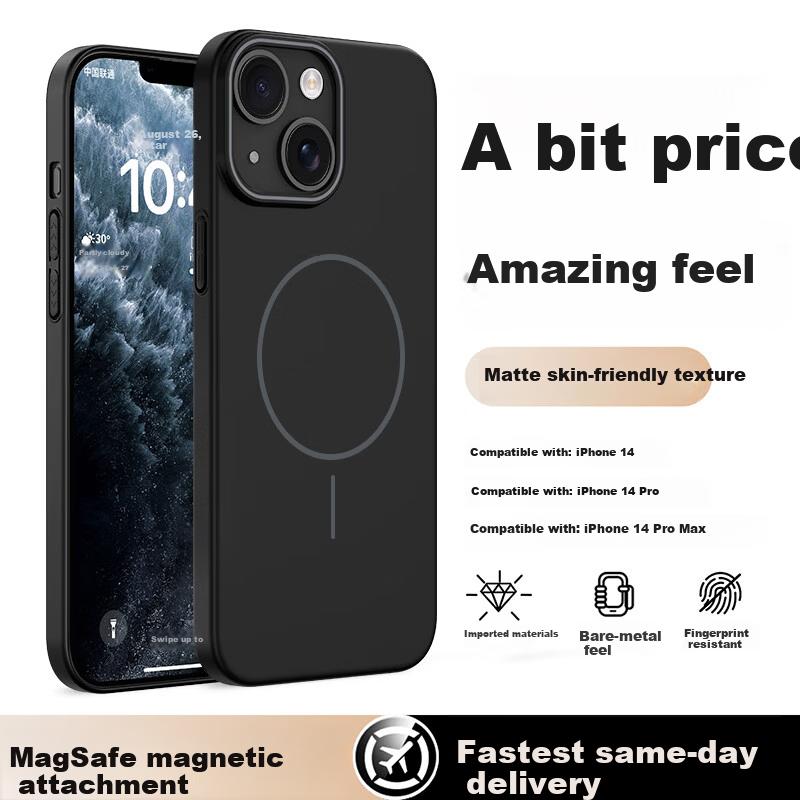 Compatible with iPhone 14 Case, Magsafe Magnetic Wireless Charging Full Coverage Shockproof Slim Heat Dissipation Matte Midnight Black