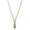 reve lock & cross two-tone drop necklace