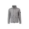 Solid Color Zip Stand Collar Long Sleeve Jacket Men Jackets Gray 801541626-V0092