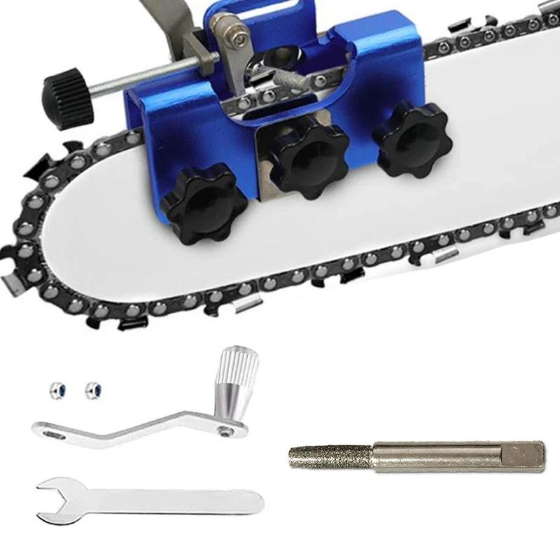 Chainsaw Sharpener Kit Fast Chainsaw Sharpener Stone Woodworking Sharpening Tool Portable Hand Crank Chain Saw Sharpener