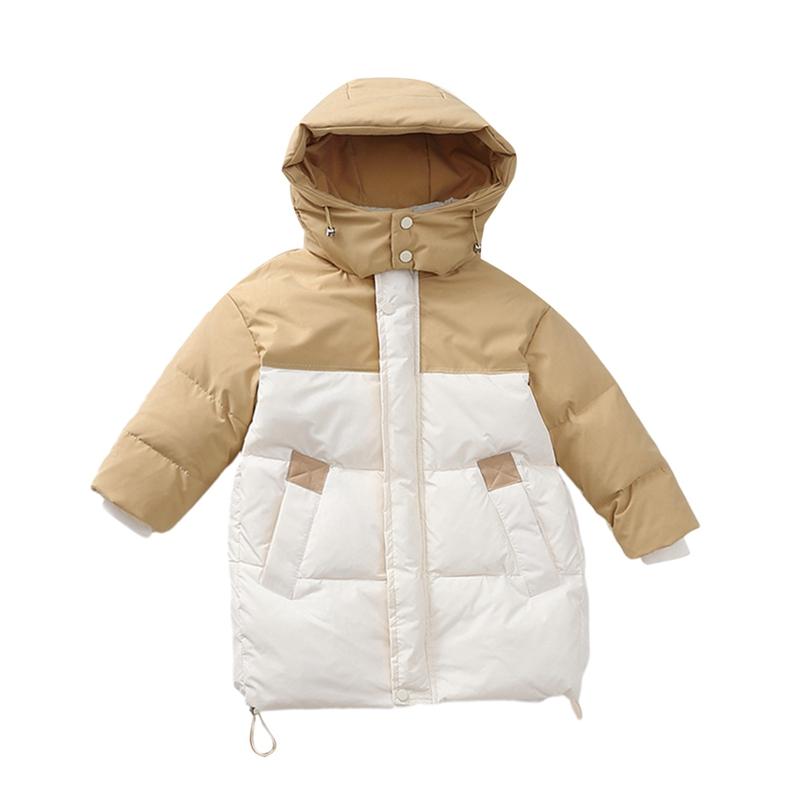 5-14 Years Kids Winter Hooded Mid-Length Coat