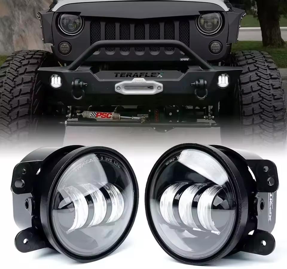 2pc/60W 4 Inch Fog Lights 6500k Amber Turn Assist Signal Lights For Jeep Wrangler JK LJ TJ ATV Auto Parts