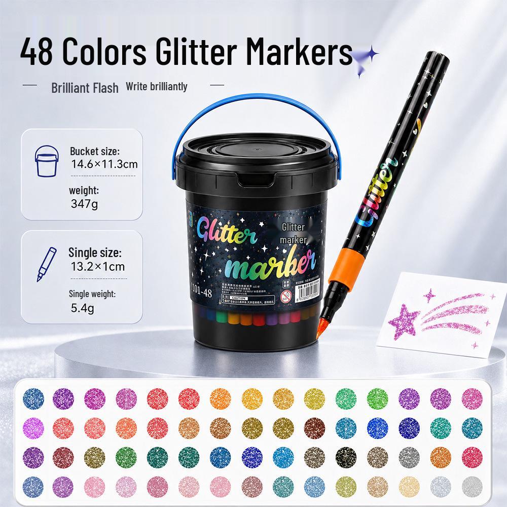 80-Color Glitter Marker Pen Set with Soft Tips for Students & Art Projects, Ideal for Dreamy Doodling & Creative Journaling