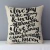 Popular Phrase Words Letters Printed Couch Cushion Home Decorative Pillows 45X45Cm Cotton Linen Square Cushions \"Love You More\