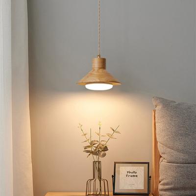 Japanese Solid Wood Mushroom Chandelier Nordic Minimalist Retro Shop Dining Table Living Room Bedroom Bedside LED Pendant Lamp