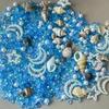 30/60/100g Seashell Ocean-Themed Epoxy Resin Filling Blue Crystal Vase Filler Gems  Micro Landscape