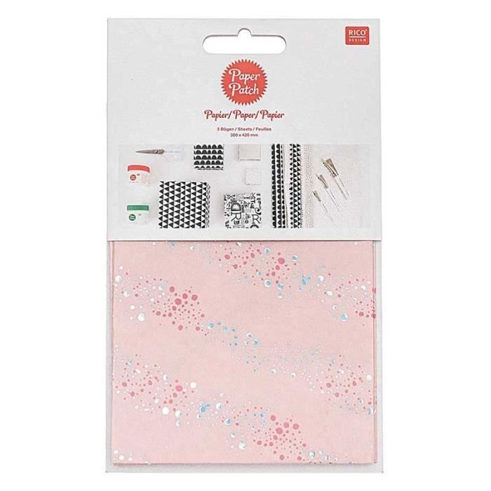 Papier décoratif - Non spécifié - Rose bulles - 30 x 42 cm - Mixte - Adulte