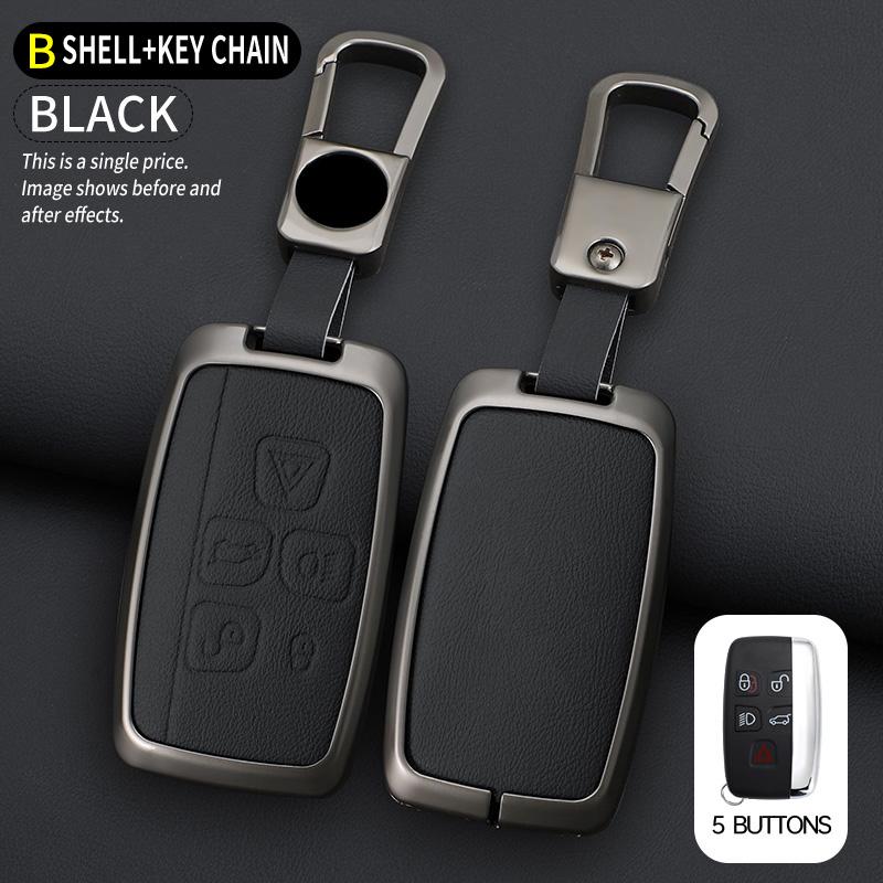 Zinc Alloy Leather Car Key Case Cover For Land Rover A9 Range Rover Sport Evoque Freelander 2 Discovery 3 4 5 EVOQUE Keychain