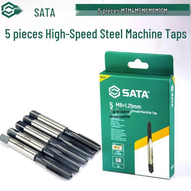 SATA Tools 5-Piece Coarse Thread Machine Tap Set, High-Speed Steel, M3-M24 (50603-50624) M3*0.5