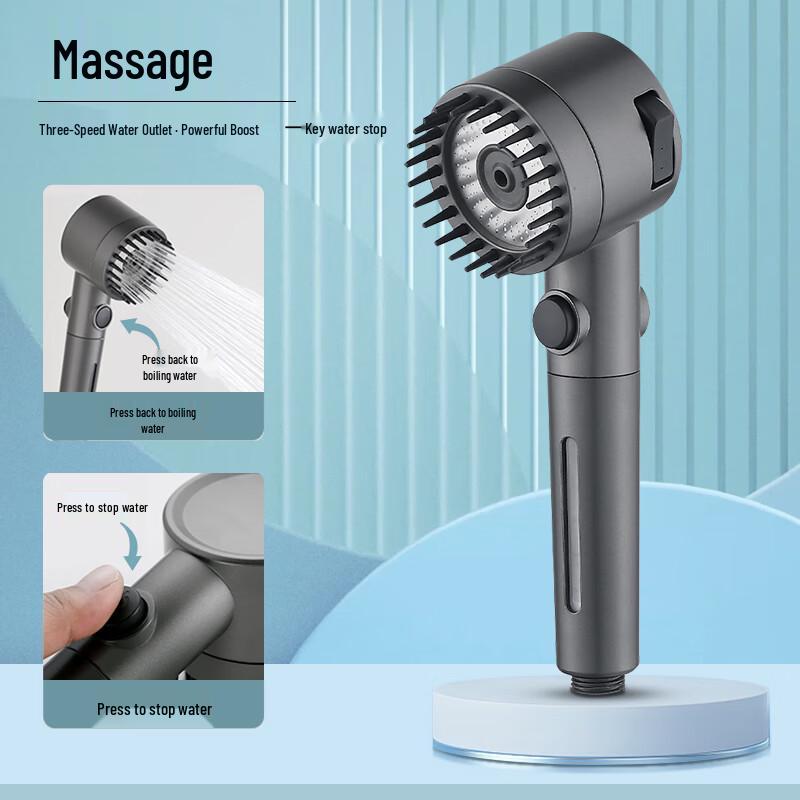 MICOE Pressurized 3-Function Massage Shower Head