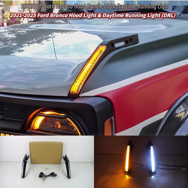 Dual Color Daytime Running Lights for 2021-2025 Ford Bronco Hood