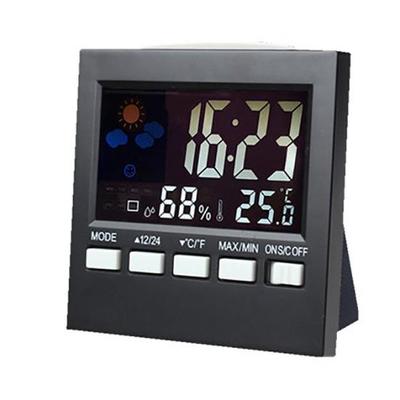 LCD-Digital-Tischuhr, sprachaktivierter Wecker mit Hintergrundbeleuchtung, Heimdekoration, Schreibtischuhr mit Temperatur, Kalender, Luftfeuchtigkeitsanzeige