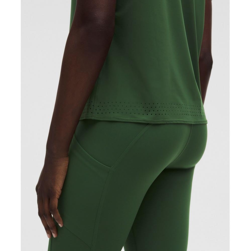 Lululemon Women S Ventilated Short Sleeve tenniS Shirt Ivy Grove