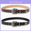 Y2k Retro Leather Belt For Women With Metal Rivets And Punk Style For Casual Wear