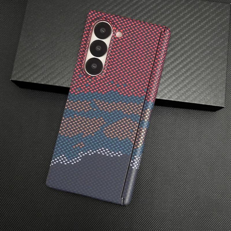 High-end Business Gift Box Carbon Fiber Kevlar Magnetic Charge Case For Samsung Galaxy Z Fold 7 6 5 Slim Anti-Drop Protect Cover