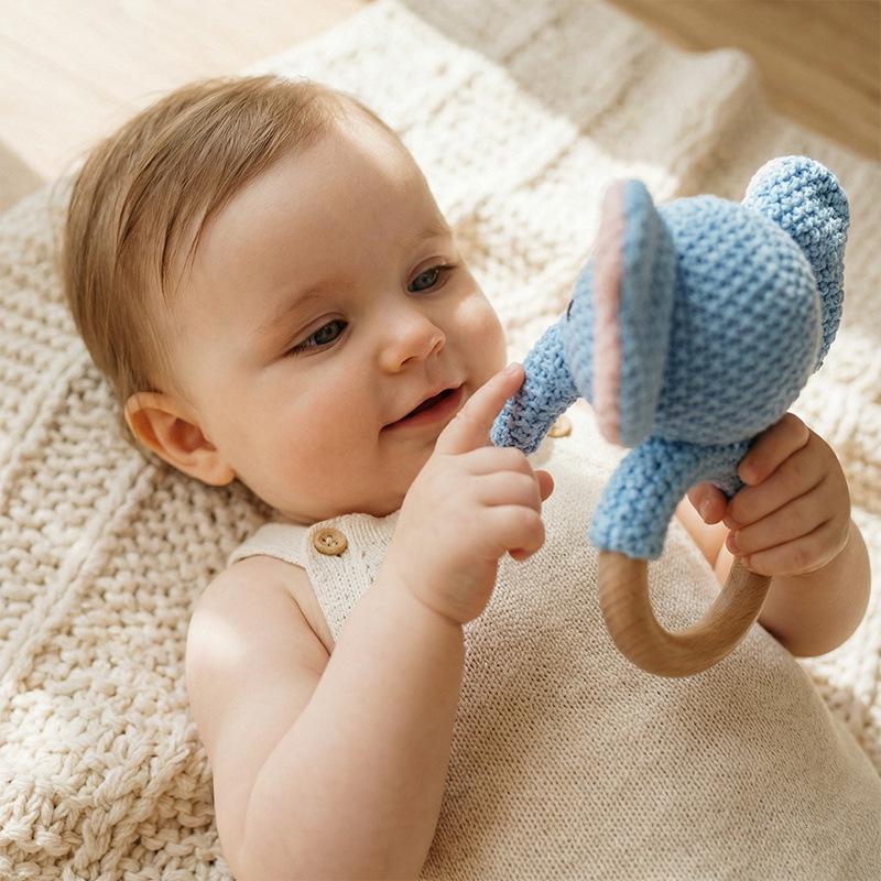 Handcrafted Crochet Rattle Rabbit Doll – Baby Teething & Soothing Toy