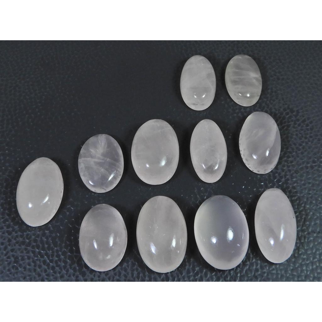 264Cts.Natural Pink Rose Quartz Oval Shape Cabachon Loose Gemstone 11Pcs Lot C-2516