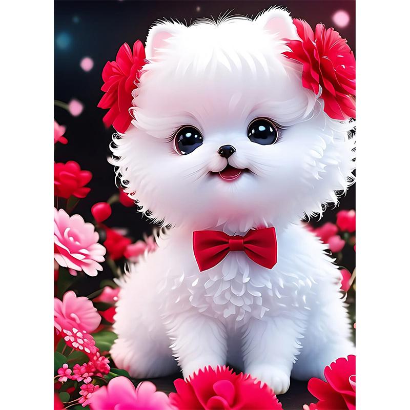 

P36 # милый мультфильм носить розовую гирлянду Померанский шпиц наклейка для собаки на автомобиль виниловая наклейка водонепроницаемые украшения животные автомобильные наклейки F-17cm-Longest Side