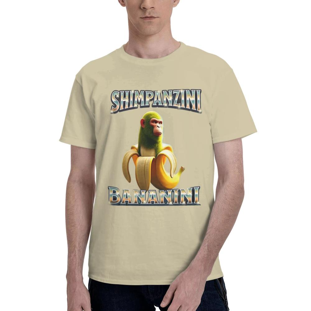 

Chimpanzees Banana Funny Italian Brainrot Meme Cotton T Shirts for Male T Shirt Leisure Tee Shirt Tops 3XL