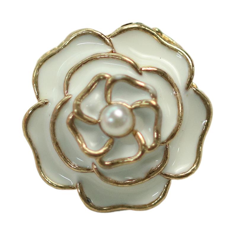 Camellia Style Colorful Metal Buttons for Blouse and Cardigan