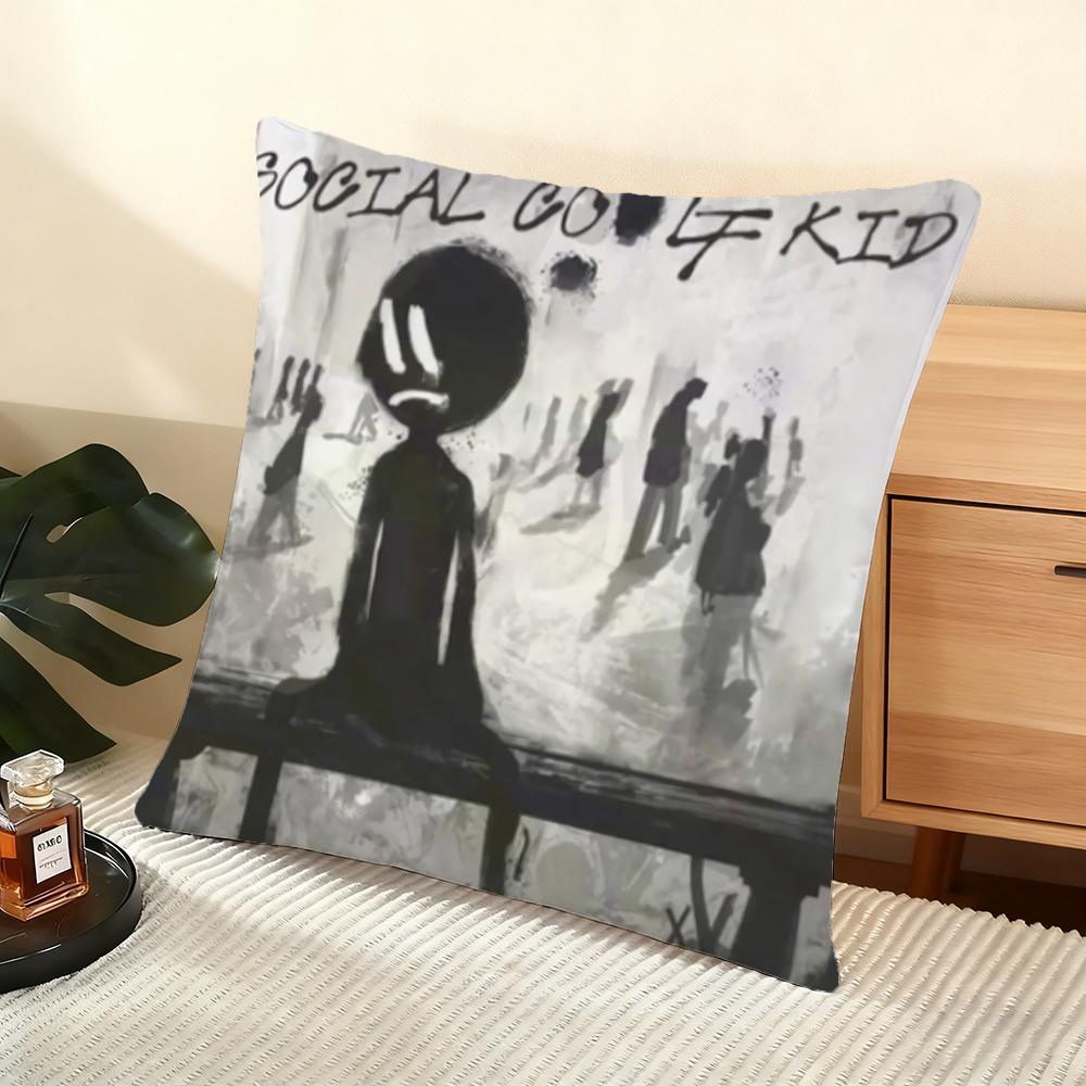 Cushion Cover Silky Short Plush Home Sofa Cushion Cover - Invisible Zipper Home Decoration Rapper B-BENY JR