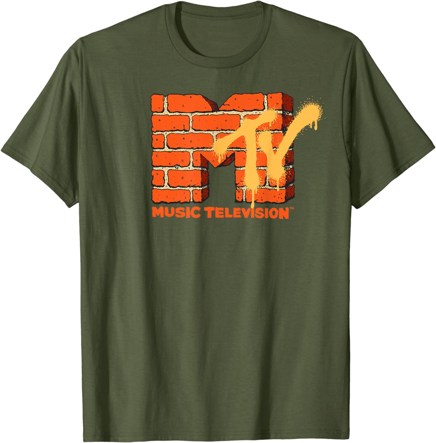 MTV Yellow And Orange Brick Graphic TShirt TShirt S
