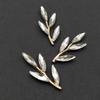 Engood 100Pcs Bamboo Rhinestones Branch Leaves Button Sewing Trim Embellishments Craft Buckle DIY Hair Wedding Bridal Decoration