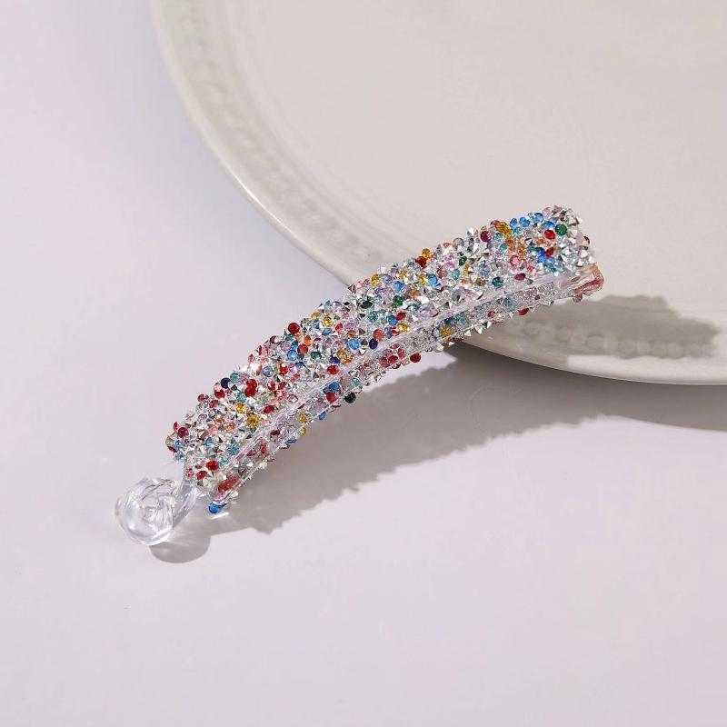 3pcs New Color Pan Hair Banana Clip Light Luxury Stone High-end Fashion Ponytail Clip Hair Accessories Hairpin