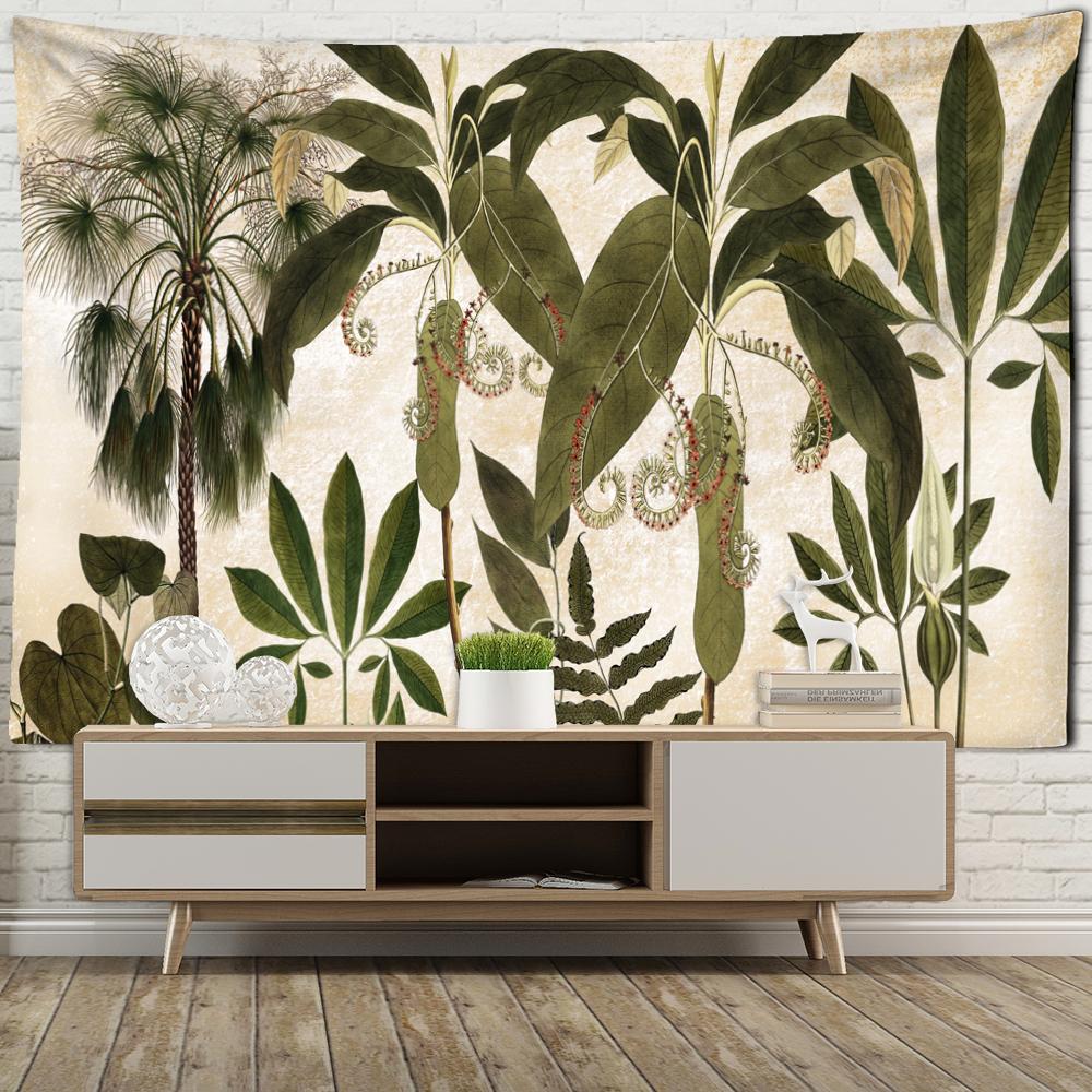 Tropical Banana Leaf Tapestry Wall Hanging Retro Art Landscape Bohemian Aesthetic Landscape Living Room Home Decor