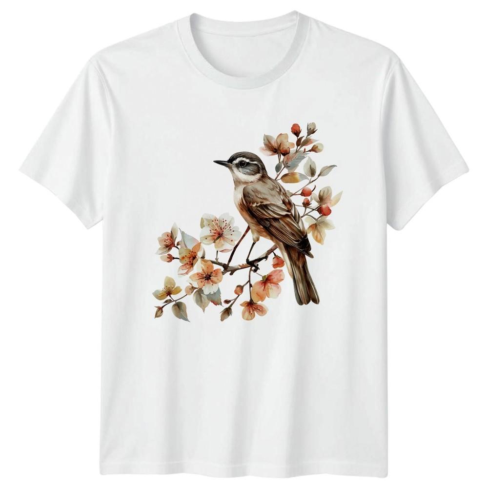 Watercolour Bird TShirt Rustic Spring Nature Gift For Him And Her S
