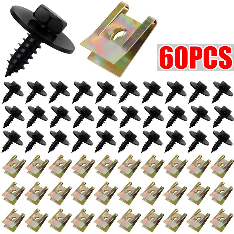 Gemischte Auto-Motorräder Metallschraube Gewindeschneidbefestigung Clip U-Typ Clip mit Schraube Anti-Rost-Schutz Clip Schraube Schnalle Eisenblech