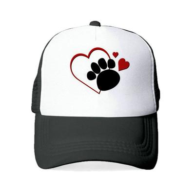Casquette de baseball en maille avec empreinte de patte de cœur, à la mode, pour chiens, été, printemps, amour, empreinte de patte, chapeaux à rabat pour amoureux des chiens, YY403