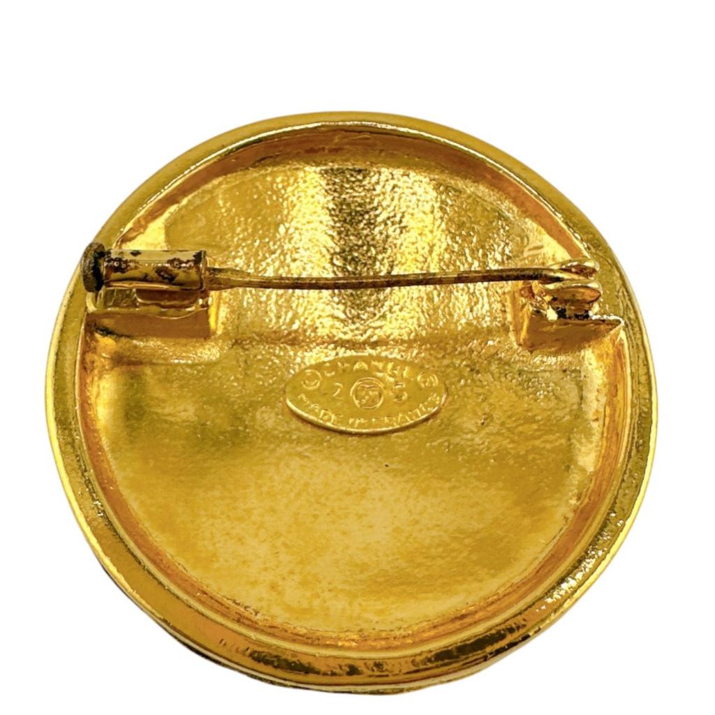 CHANEL COCO Mark Stylish Outing Matrasse Brooch  gold Women Used
