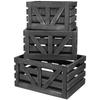 3 Pcs Wood Storage Box with Handles Multifunctional Stackable Large Capacity Toys Clothing Organizer Bin Home Sundries Basket