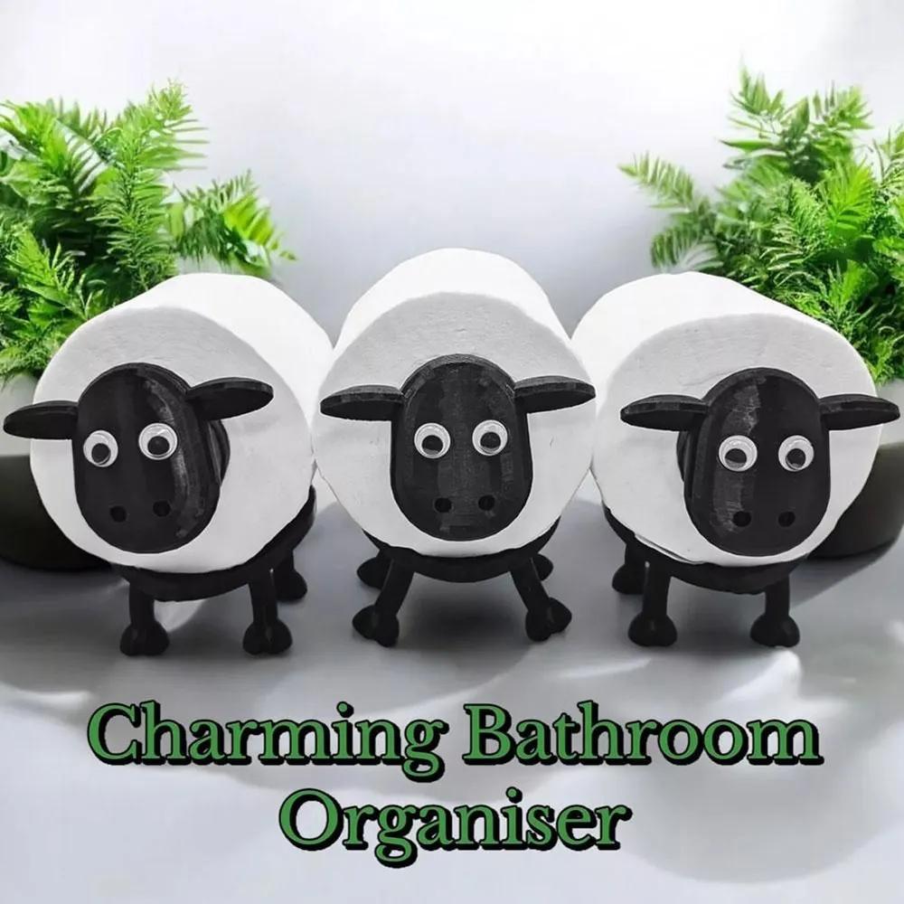 Sheep-Shaped Toilet Paper Holder in Sustainable PLA - Humorous and Eco-Friendly Decor