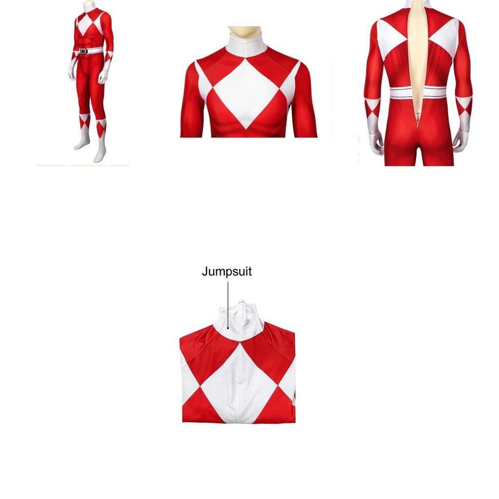 Costume Power Rangers Kids Adult Cosplay Fancy Dress Party Jumpsuit Superhero