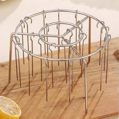 Stainless Steel Vertical Grill Rack Air Fryer Grill Holder Grilled Skewers Grilled Meat Tool Kitchen Oven Air Fryer Accessory