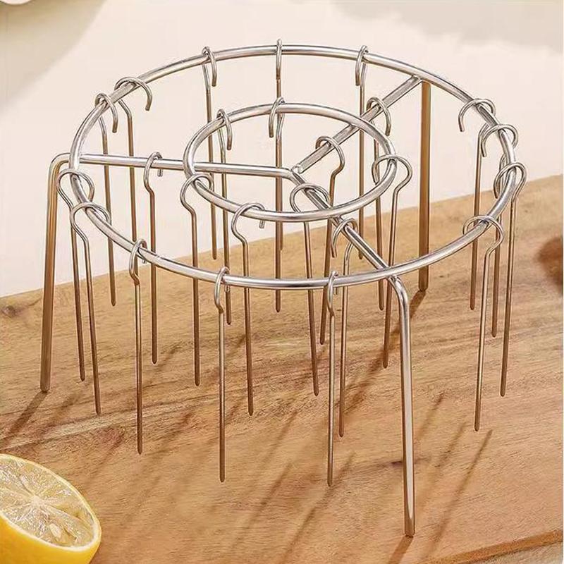 Griglia Verticale in Acciaio Inossidabile Porta Griglia per Friggitrice ad Aria Spiedini Grigliati Strumento per Carne Grigliata Accessorio per Cucina Forno Friggitrice ad Aria