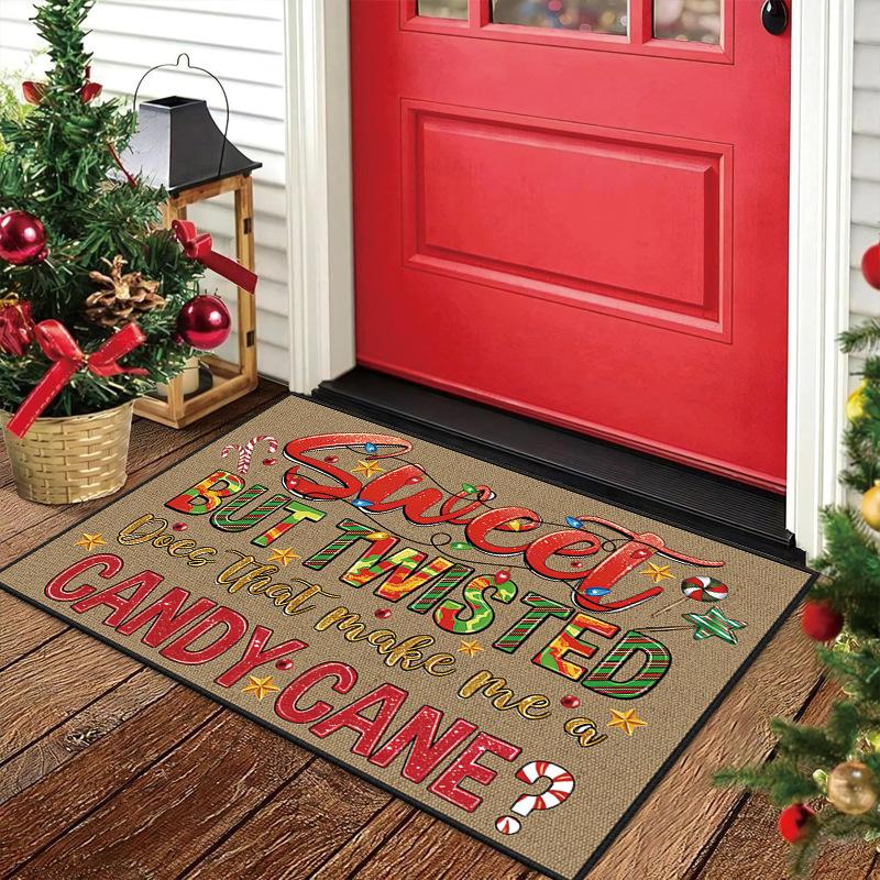 Christmas Tree Doormat Indoor Outdoor Entryway Welcome Mat Kitchen Bedroom Rug Seasonal Merry Christmas Home Decor