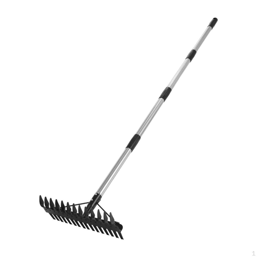 Lawn Thatching Rake Grass Cleaning Tool Fallen Leave, Detachable Handle Hay for