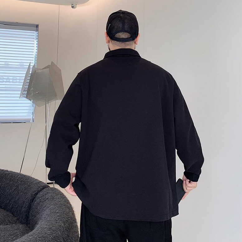 Taglie Forti Trendy Traspirante Morbido Alta Qualità Maglietta Polo da Uomo Ampia--Antirughe Casual Sportiva Manica Corta Collo