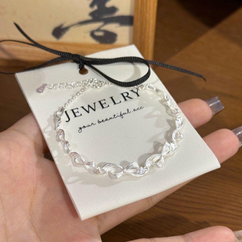 Korean Style Sweet Heart Bow Bracelet for Girls - Niche Design Jewelry, Best Friend or Student Gift