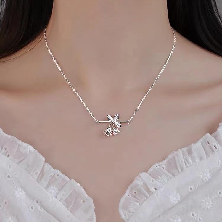 Lily of the Valley 925 Sterling Silver Necklace - 2024 Clavicle Chain, High-End Light Luxury for Women